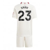 Fotbalové Dres Manchester United Luke Shaw #23 Dětské Alternativní 2023-24 Krátký Rukáv (+ trenýrky)